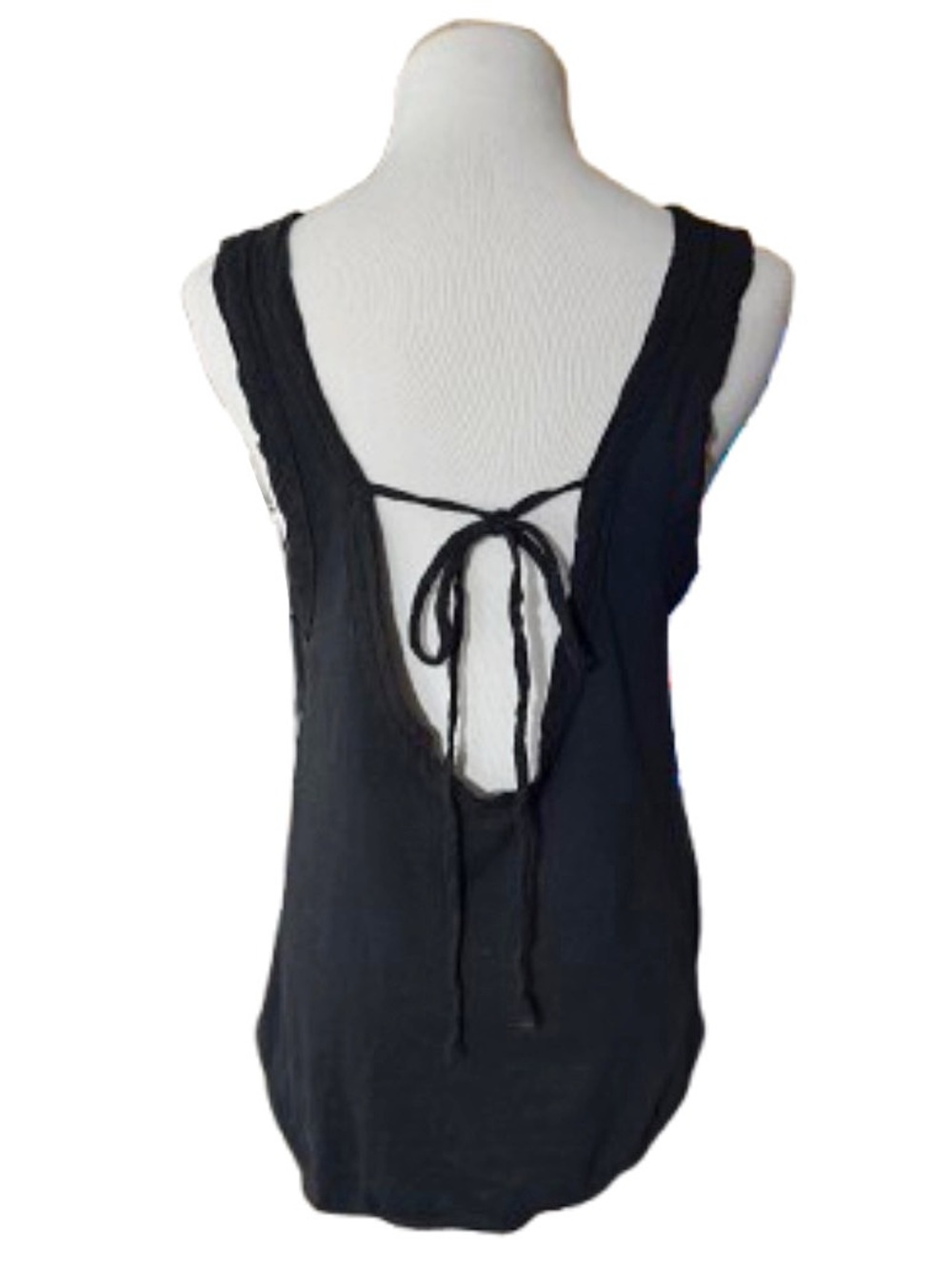 Bassike Jersey Linen Tie Back Top - Picture 2 of 9